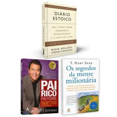 Imagem de Kit 3livros, Pai Rico, Pai Pobre + Diário Estoico + Os Segredos Da Men