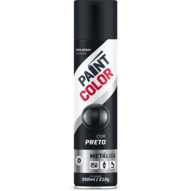 Imagem de Tinta SPRAY Paintcolor 350ML Metálica Preta - Baston