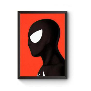 Imagem de Poster Moldurado Homem Aranha Uniforme Negro - Fanarte