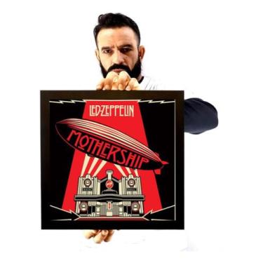 Imagem de Incrivel Quadro Capa Lp Vinil Led Zeppelin Mothership 33x33 - Fanarte