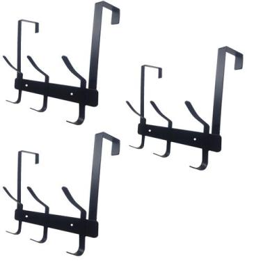 Imagem de Kit 3 Cabideiros De Porta 6 Hastes Cabide Mancebo Arara De Roupas sem 