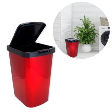 Imagem de Lixeira Tampa Click 9 Litros Cesto De Lixo Cozinha Banheiro - ARQPLAST