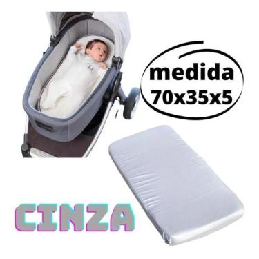 Imagem de Colchonete Para Carrinho De Bebê Moises Universal - CINZA - CLICK TUDO