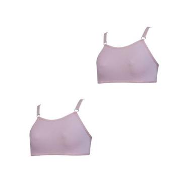 Imagem de Kit 2 Sutiã Infantil Menina Sem Bojo Com Regulagens - OPTE, G, Rosa