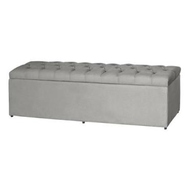 Imagem de Baú Recamier Calçadeira Imperatriz Captone Estofada Para Quarto Cama Q