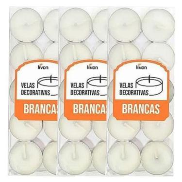 Imagem de Kit 30 Velas Flutuantes Brancas 3,5cm x 1cm