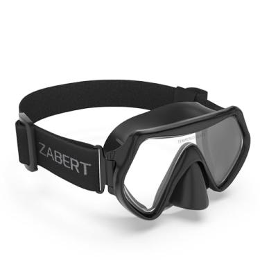 Imagem de ZABERT Máscara de Óculos de Natação com Proteção Nasal para Adultos, Homens, Mulheres, Adultos E Jovens - Tira de Tecido, Snorkel, Mergulho, Natação, Mergulho com Snorkel, Mergulho Autônomo, Preto