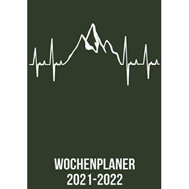 Imagem de Wochenplaner 2021-2022: 2 Jahres Wochenplaner zum notieren, organisieren und planen DIN A4. Kalender/Terminkalender/Kontakt- / Geburtstags ... 2022 / Wanderer Berge heartbeat herzschlag