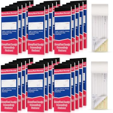 Imagem de Crtiin 30 blocos de recibos de dinheiro e aluguel 2,75 x 7,2 polegadas capa encadernada 2 partes livro de recibos sem carbono com cópias sem carbono livro de registro de recibos 50 conjuntos por livro