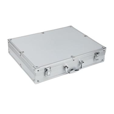 Imagem de Bothyi Caixa de ferramentas de liga de alumínio organizador maleta profissional portátil mala de transporte estojo de transporte para viagens ao ar livre, Prata