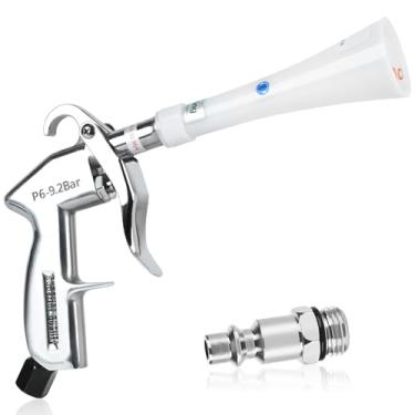 Imagem de phepetroll Pistola de sopro de ar para detalhes de carro, pistola de ar de limpeza a seco com bocal cônico, ferramenta de limpeza de carro de alta pressão, soprador de ar de secador de carro para