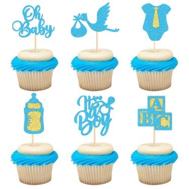 Imagem de 30 Pack It's a Boy Cupcake Toppers for Oh Baby Boy Baby Shower Cupcake Picks Boys Blue Gender Reveal Baby Shower Cake Decorations Birthday Party Cake Decorations Supplies