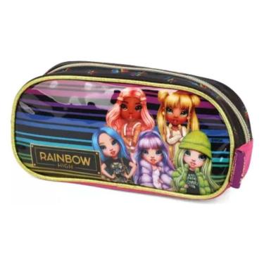 Imagem de Estojo Escolar Lápis Necessaire Infantil Rainbow High Preto