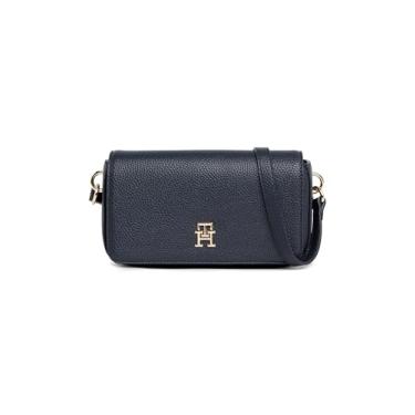 Imagem de Tommy Hilfiger Bolsa transversal com aba com emblema, Azul espacial