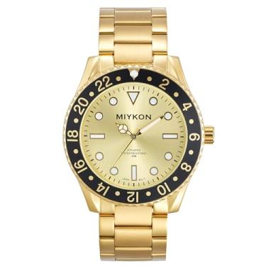Imagem de Miykon Relógios de mergulho masculinos | Relógio analógico esportivo casual masculino com pulseira de aço inoxidável polido iônico | Ponteiros luminosos, vidro resistente a arranhões, quartzo japonês,