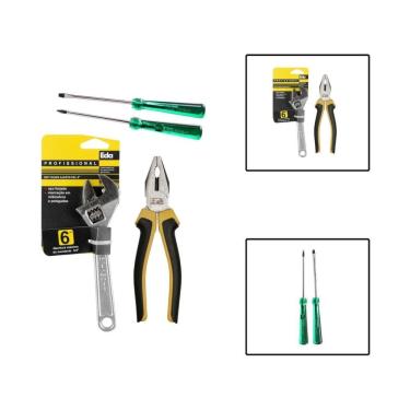 Imagem de Kit Chave Inglesa Alicate Universal Chave De Fenda E Philips