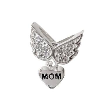 Imagem de Berloque de Mãe Anjo com Zircônia em Prata 925  Homenagem Perfeita