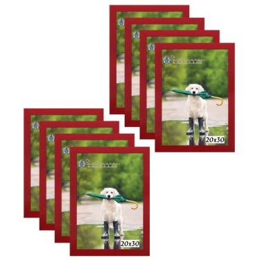 Imagem de Kit 8 Molduras Porta Retrato 20X30 Vermelho - Santamaria Molduras