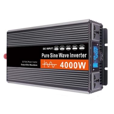 Imagem de 24V to 110V,HYZHANHONG Inversor de energia de 4000 W Inversor de onda senoidal pura 12 V DC para 110 V AC Inversor de carro com porta USB, tomada CA, display LCD, carro, caminhão, casa