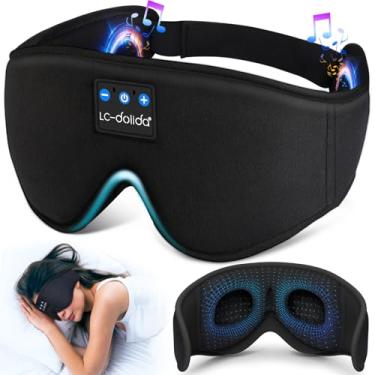Imagem de Fones de ouvido de dormir, LC-dolida Bluetooth máscara de dormir com música sem fio 3D, máscara para dormir, fones de ouvido para dormir, máscara de dormir com fones de ouvido Bluetooth, alto-falantes estéreos finos, presentes para homens e mulheres