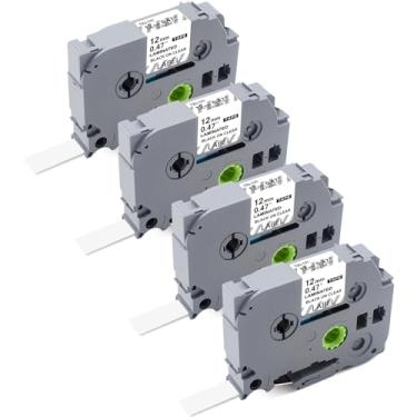 Imagem de 4PK Work for Brother P Touch Black on Clear TZ TZe 1/5.1 cm Fita de etiqueta substituída pela fita de etiquetagem Brother 12 mm 0,47 laminado transparente TZe-131 TZe131 para PT-H103w H110 D210 D220