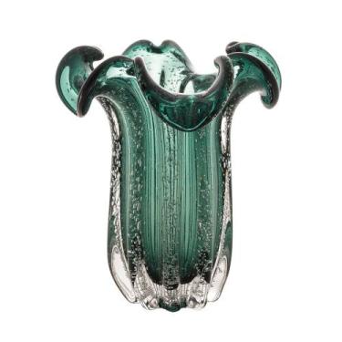 Imagem de Vaso Murano Vidro Italy Verde Esmeralda 19x24cm Wolff