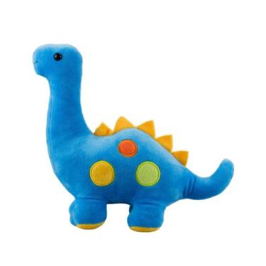 Imagem de Dinossauro Verde Aquático Azul ou Verde Círculos Coloridos 18cm Pelúci