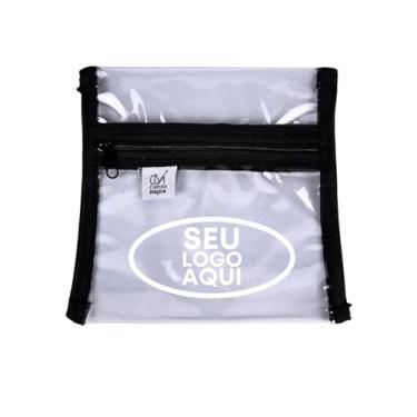 Imagem de 50/100/240 Saquinho Personalizado Para Bolsa 15x15 Zíper Preto ou Branco Plástico Cristal Grosso (50 pç Preto)