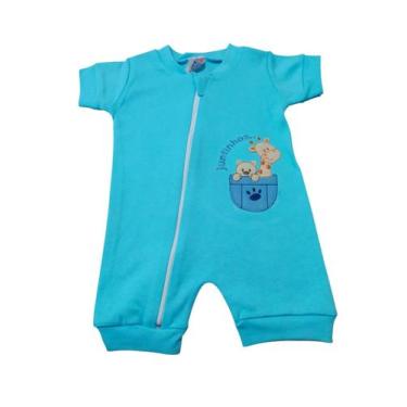 Imagem de Kit 2 Macacões Curto para Bebê com Zíper 100% Algodão Bordado - SEVEN 