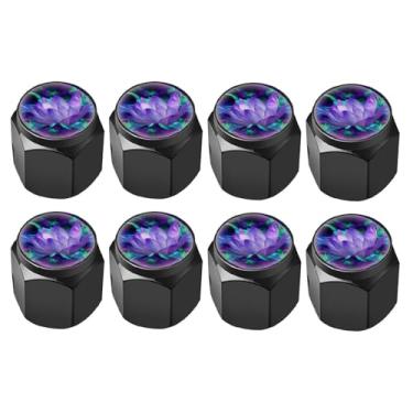 Imagem de 8 peças de tampas de haste de válvula de pneu, tampa de válvula de ar de metal, tampas de haste de roda de carro de alumínio, capas de haste universais para carros, caminhões, bicicletas,