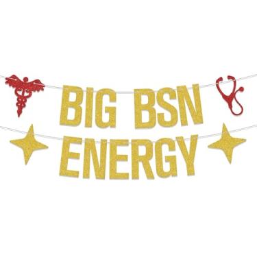 Imagem de SJcysrilla Big BSN Energy Banner Enfermagem Decorações de Graduação Parabéns Enfermeira/BSN Decorações de Festa de Formatura Classe de 2025 Enfermagem Escola de Enfermagem Decorações de Sobreviventes