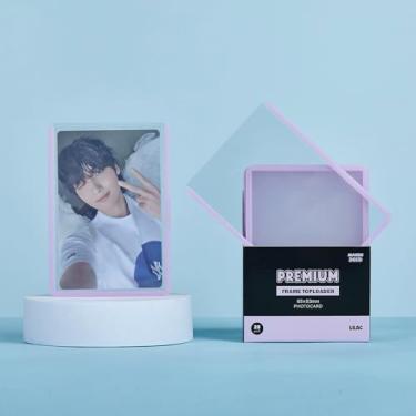 Imagem de Mandu Deco Toploaders de borda colorida para álbuns Kpop Photocards, 6,3 cm x 9 cm (pacote com 25) (Lilás)