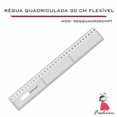 Imagem de Régua patchwork 30cm quadriculada costura modelagem flexível - INDÚSTR