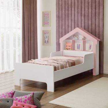 Imagem de Cama Casinha Infantil Padrão Solteiro Com Nichos E Proteção Lateral - 