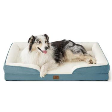 Imagem de Cama de cachorro Bedsure Orthopaedic XL para cães extra grandes, azul