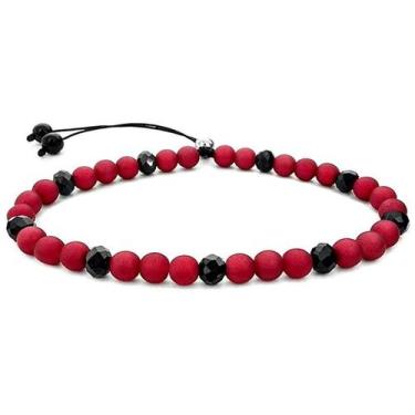 Imagem de Pulseira Gafeno Vermelha Pedra Cristal Masculina - Gafeno Acessórios, 