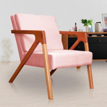 Imagem de Poltrona  Decorativa monalisa belo tok - veludo Rosa