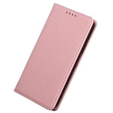 Imagem de LYJSMGZ Capa de couro para Samsung Galaxy A56/A36, carteira com bloqueio de RFID, elegante, textura de lichia, capa de proteção com fecho magnético, rosa, A56