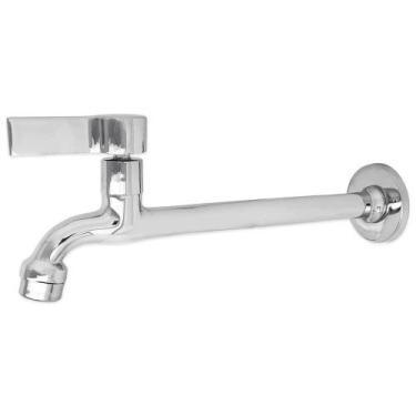Imagem de Torneira Pia Cozinha/Tanque Reta de Parede 1/4 Volta 18cm C70  CasaGra