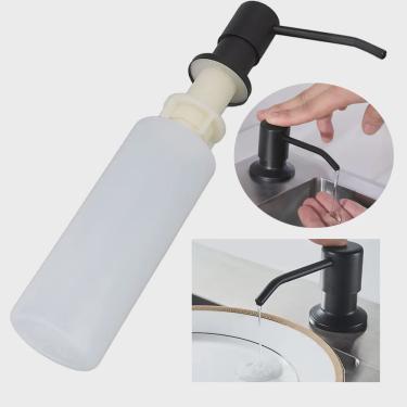 Imagem de Dispenser Embutir Sabao Detergente Liquidos Pia Cozinha Banheiro Casa Restaurante Banheiro Lavabo Limpeza Higieniza Pratico