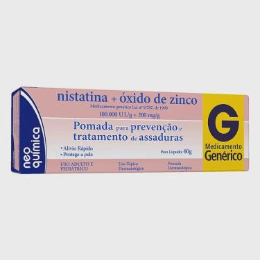 Imagem de Nistatina + oxido Zinco Pomada 60g Neoquímica Genérico P