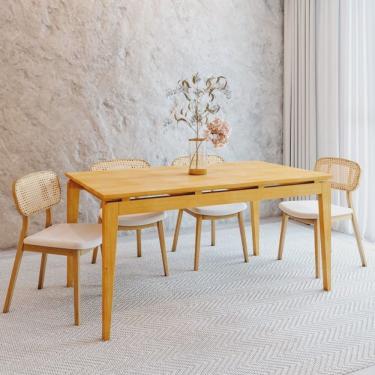 Imagem de Conjunto Sala de Jantar Mesa 160cm Seiva 4 Cadeiras Liz CabeCasa MadeiraMadeira