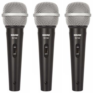 Imagem de Kit 3 Microfones Profissionais Dinâmico sv 100 - shure