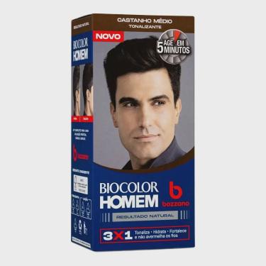 Imagem de Tonalizante de cabelo masculino biocolor homem bozzano castanho médio