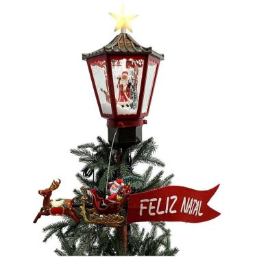 Imagem de Ponteira Com Movimentos Para Árvore de Natal Som Luz Bivolt 42x23x20cm Saldão