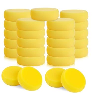Imagem de 25 esponjas de cerâmica, esponja de pintura redonda de 7,6 cm esponjas amarelas para artistas artesanais, esponjas de argila, esponjas de aquarela para pintura facial, cerâmica, artesanato