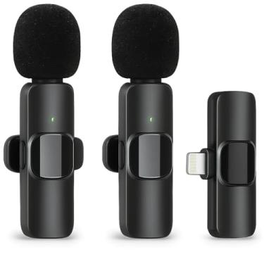 Imagem de Kit 2 Microfones de Lapela Sem Fio Lightning para iPhone e iPad – Som Profissional, Plug & Play, Ideal p/Vídeos, Podcasts, Reuniões, Aulas e criadores de conteúdo (TikTok, Instagram, YouTube)