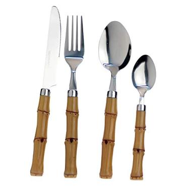 Imagem de Faqueiro 24 Peças em Inox com Cabo Estilo Bambu Dynasty Preto