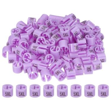 Imagem de PATIKIL 120 marcadores de cabide de roupas, etiquetas de tamanho 5GG servem para haste de 3 mm, clipes de cabide de tamanho de vestuário, etiqueta de codificação de cores para cabides de roupas, roxo