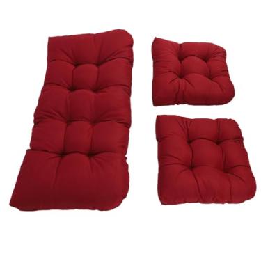 Imagem de Almofadas da Cadeira do Pátio, Almofadas Ao Ar Livre, Almofadas de Pátio para Qualquer Clima, Com Preenchimento de Fibras, Almofadas de Assento Com 3 Peças para sofá de Vime,